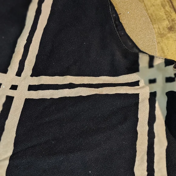 Old Navy Black Shoulder Bag with Cream Plaid - Picture 4 of 5